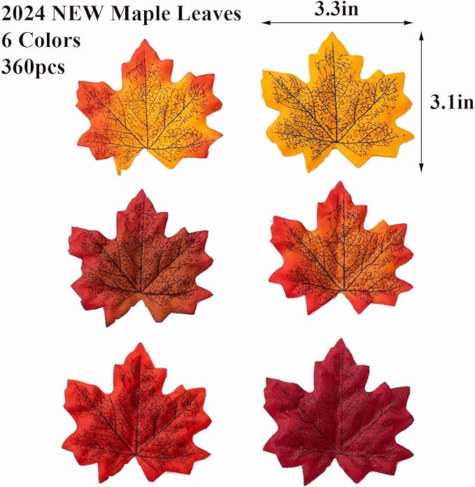 360Pcs Artificial Maple Leaves - M&M