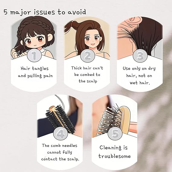 Detangling Hair Brush, Hollow - Out Massage Curl Comb for Natural Curly Wet - M&M