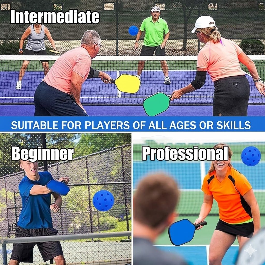 Magicorange Pickleball Balls, 6 Pack 40 Holes Outdoor Pickleballs, High - M&M