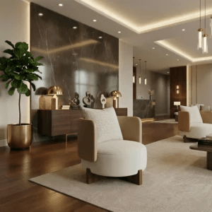 Aurum Sideboard – Handcrafted Walnut & Gold | سيدبورد أوروم – جوز وذهب مصنوع يدوياً - M&M