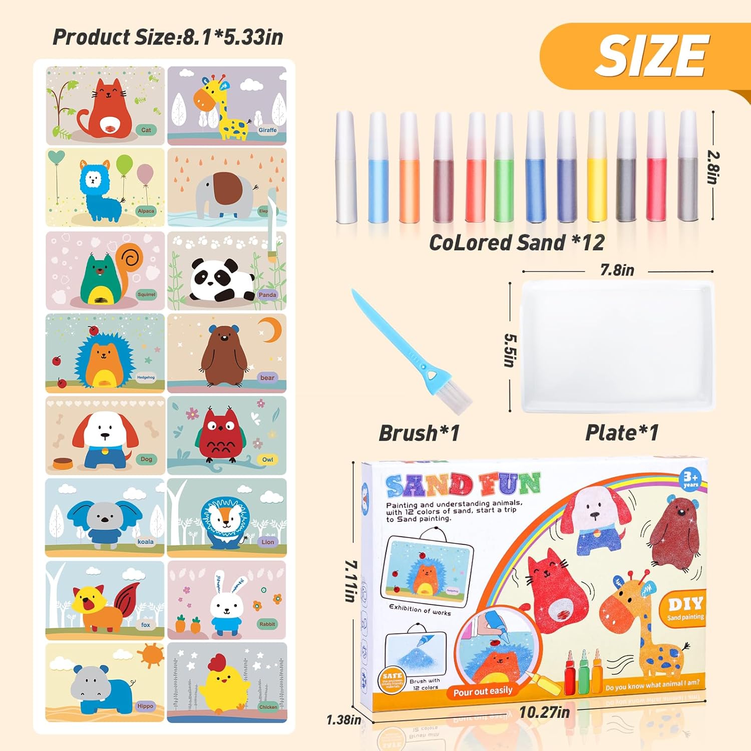 Colorful Sand Art Kit Crafts for Kids Ages 4 - 8 - M&M