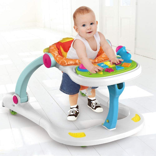 4 - in - 1 Baby Walker with Music & Game Table – Lion Design - M&M