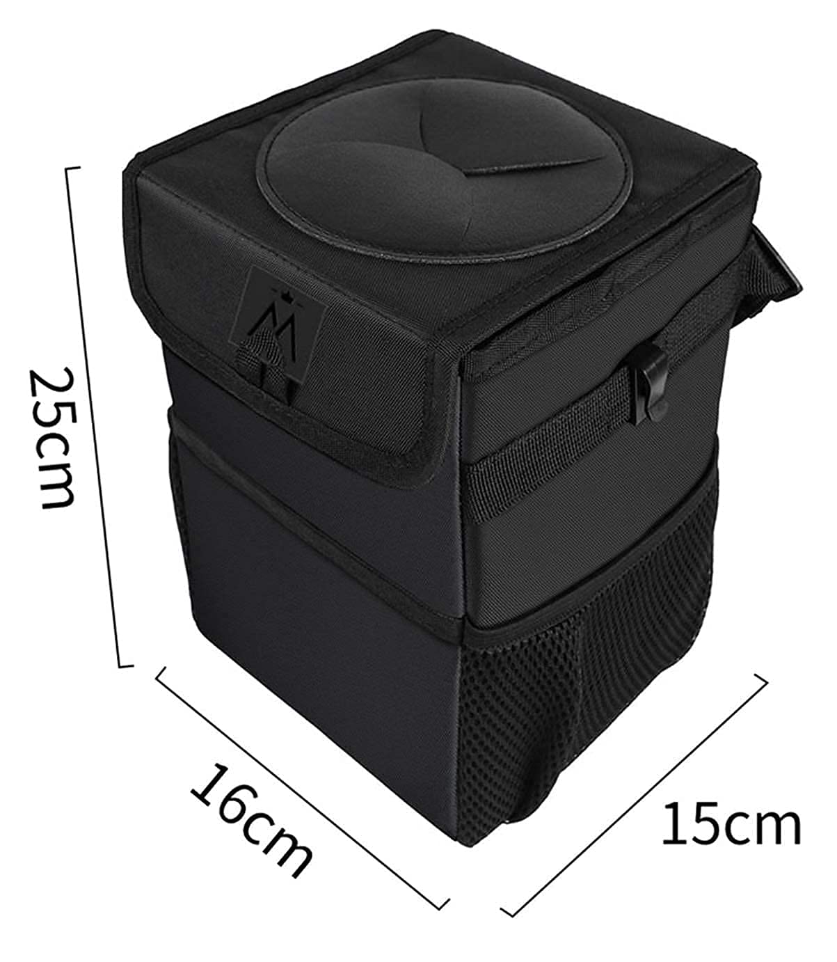 tbp Extra Large Leakproof Car Trash Can with Lid – Waterproof Automotive Garbage Bag & Vehicle Waste Bin with Storage Pockets - M&M
