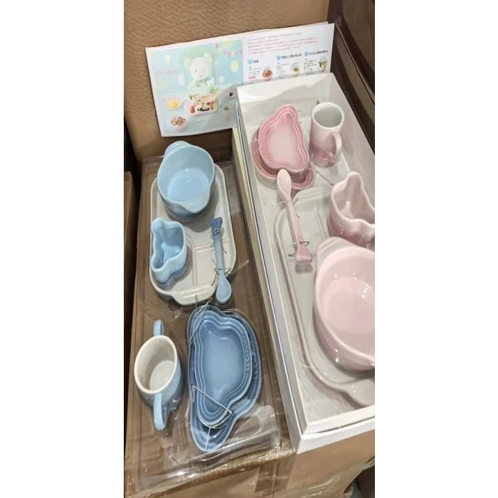 5 - Piece Ceramic Kids Tableware – Bowl, Plate, Cup & Spoon Set - M&M