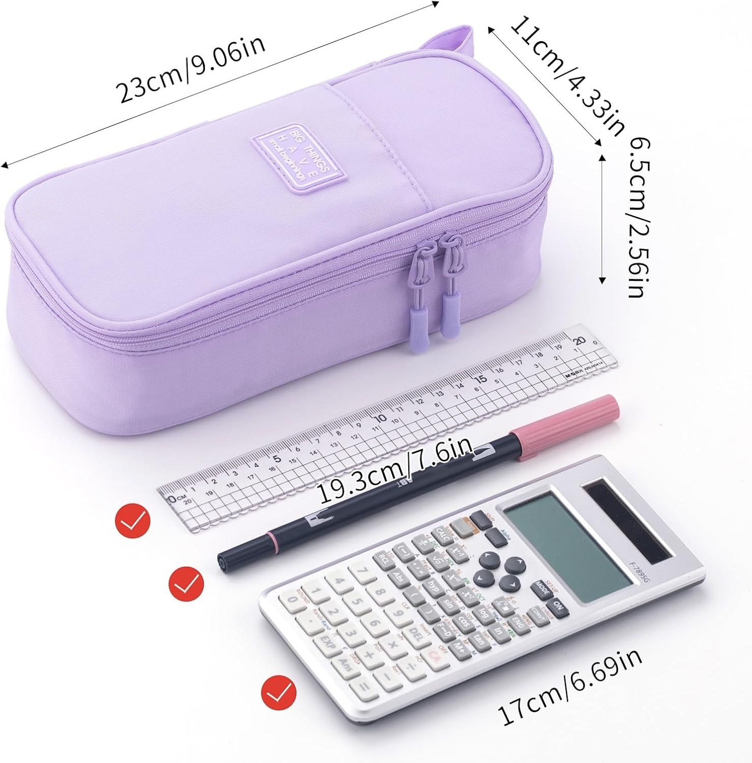 CICIMELON Durable Pen Pencil Case Big Storage Pen Pouch Bag for School - M&M