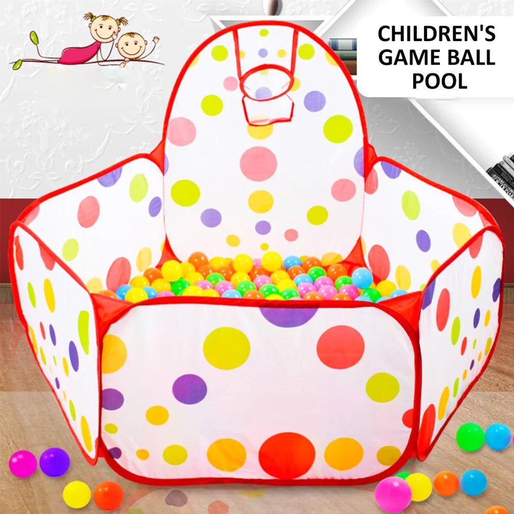 Foldable Baby Ocean Ball Pool with Basketball Hoop – Portable Toddler Ball Pit & Play Tent for Indoor & Outdoor Fun - M&M