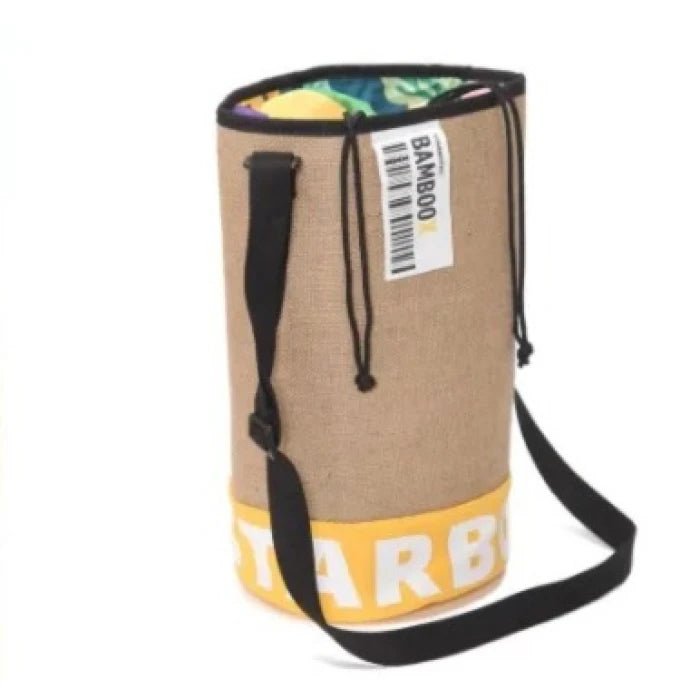 Starbucks Linen Straw Woven Bucket / Shopper Tote Bag - M&M