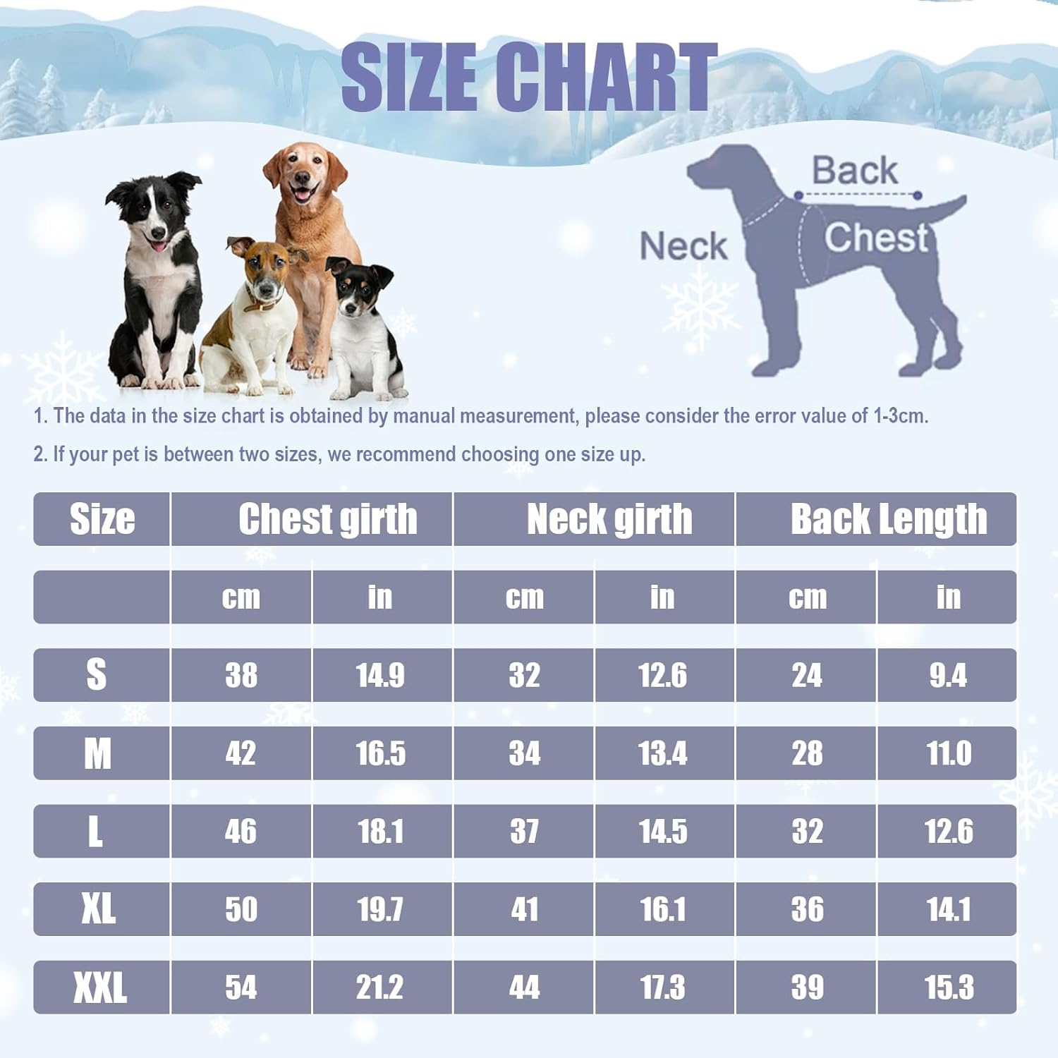Warm Dog Coat for Winter, Windproof Puppy Jacket with Soft Fleece Lining and - M&M
