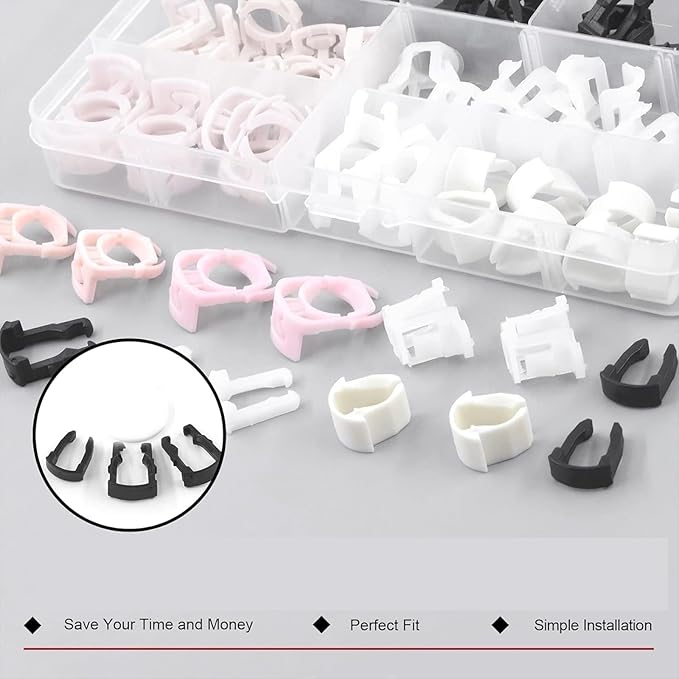 THE WHITE SHOP 80Pcs 8 Sizes Fuel Line Retaining Clip Assortment Kit - M&M