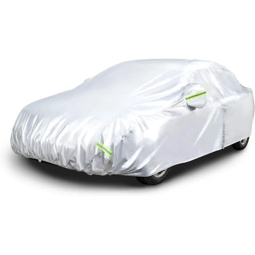 Amazon Basics Silver Weatherproof Car Cover – PEVA with Cotton, Sedans up to 406cm - M&M