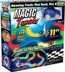 MANVI Magic Tracks – 10 Feet of Glow - in - the - Dark Flexible Race Track with LED Light - Up Race Car, Educational Toy for Kids Ages 3+ - M&M