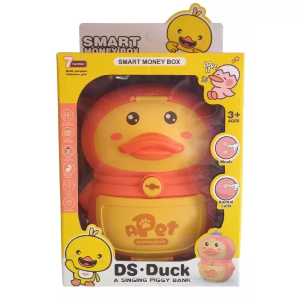 Cute Duckling Themed Smart Money Mini Piggy Bank with Music – Yellow & Orange - M&M