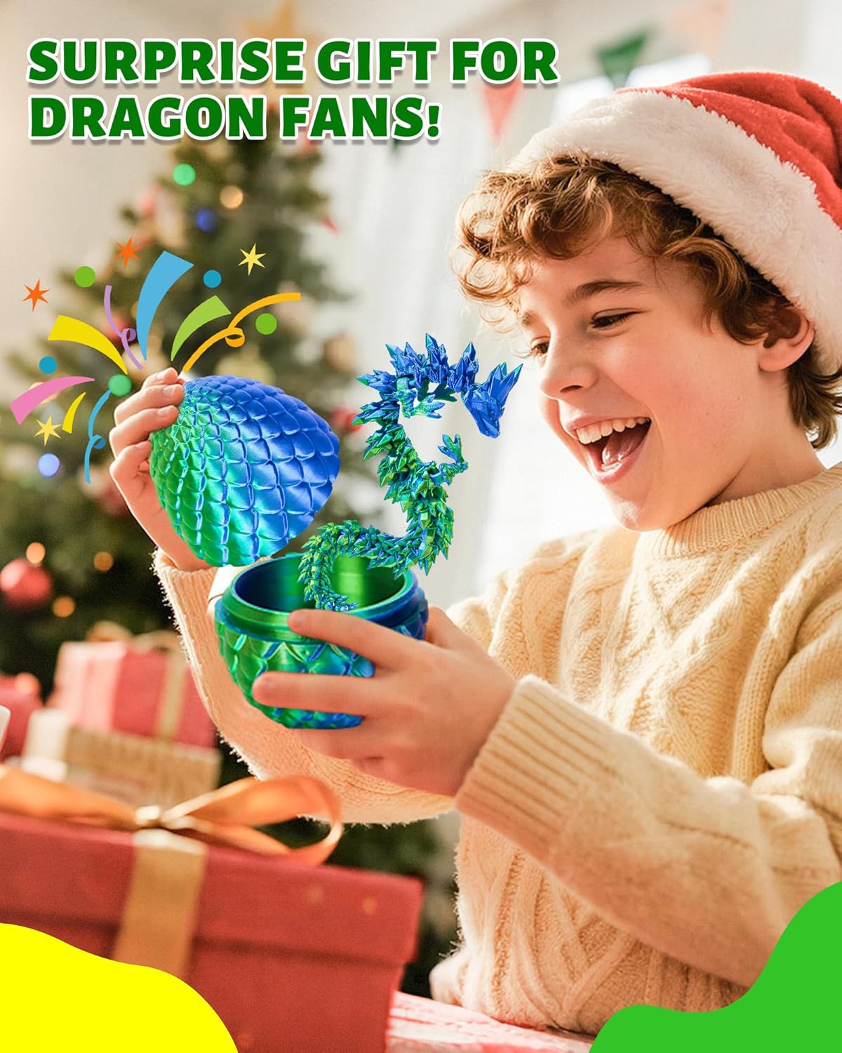 Tboline 3D Printed Dragon Egg,Dragon Eggs With Inside,Crystal Fidget - M&M