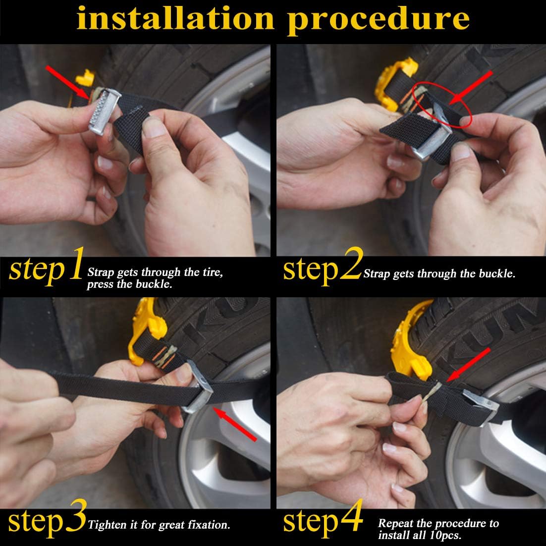 10 Pcs Snow Tire Chains for Car - M&M