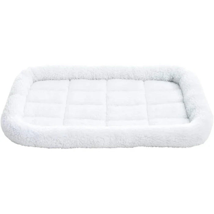 Amazon Basics 29 - Inch Padded Pet Bolster Bed for Dog, White, 29.13″L x 18.9″W x 2.76″H - M&M