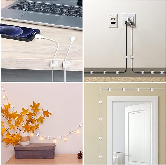 Adhesive Cable Clips White (60 PCS) - M&M