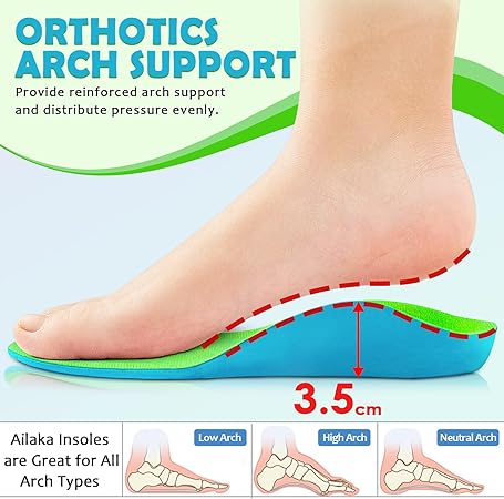 Ailaka Kids Orthotic Arch Support Shoe Insoles - M&M