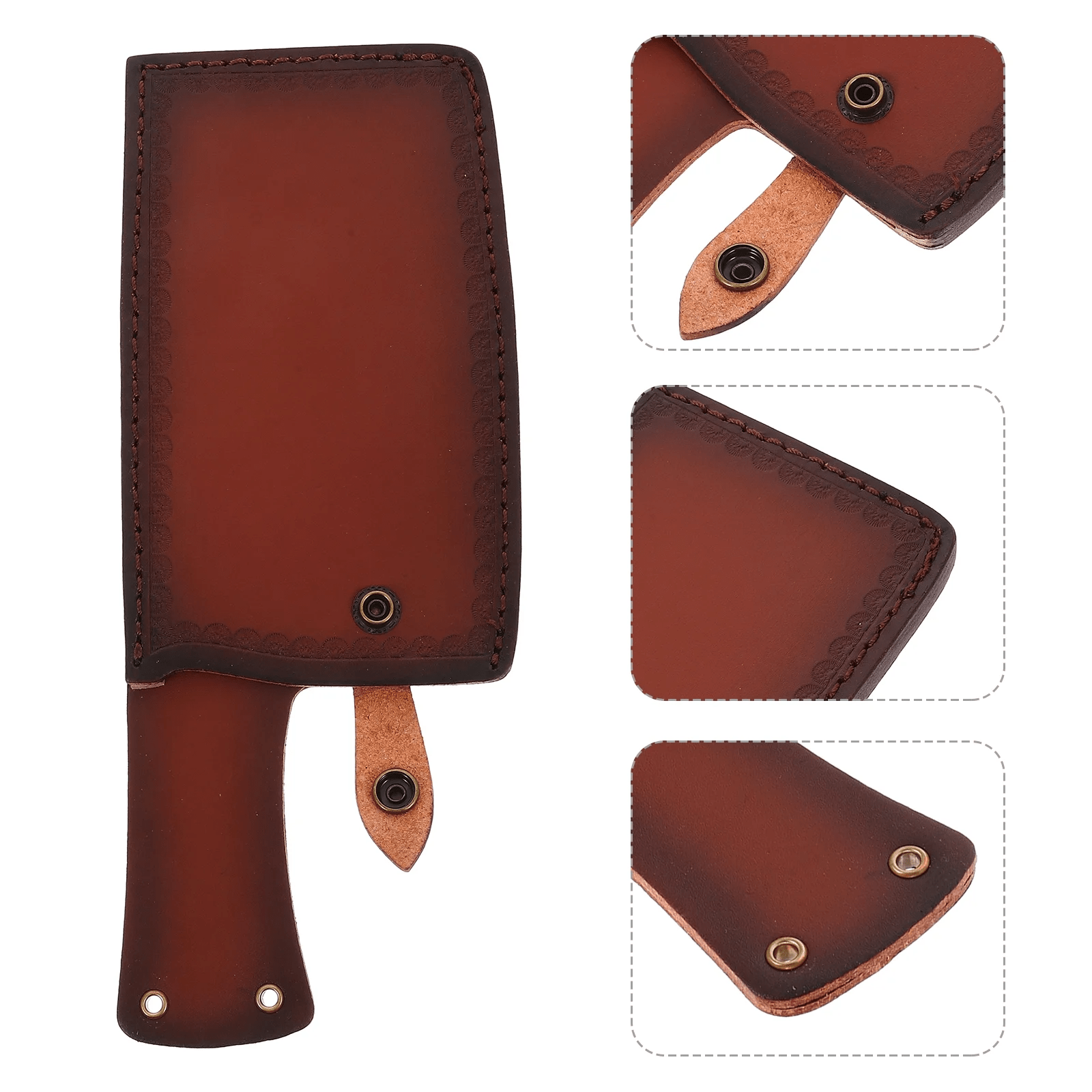 Leather Meat Cleaver Sheath – Protective Knife Cover with Snap Button | غطاء سكين جلدي للساطور - M&M