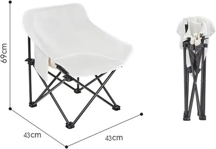 Folding Camping Chair Set of 3 with Table – Lightweight Portable Chairs for Hiking, Fishing, Beach & Picnic, Yellow, with Carry Bag | UAE - M&M