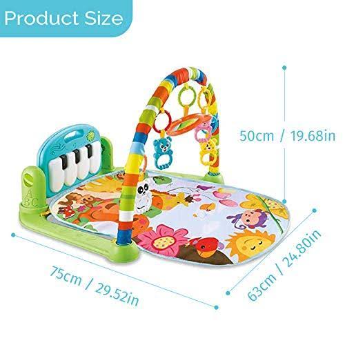 Baby Playmat Kick and Play Piano Gym with Music, LED Lights, Hanging Toys & Mirror – Musical Activity Center & Tummy Time Play Mat for Newborns & Toddlers - M&M