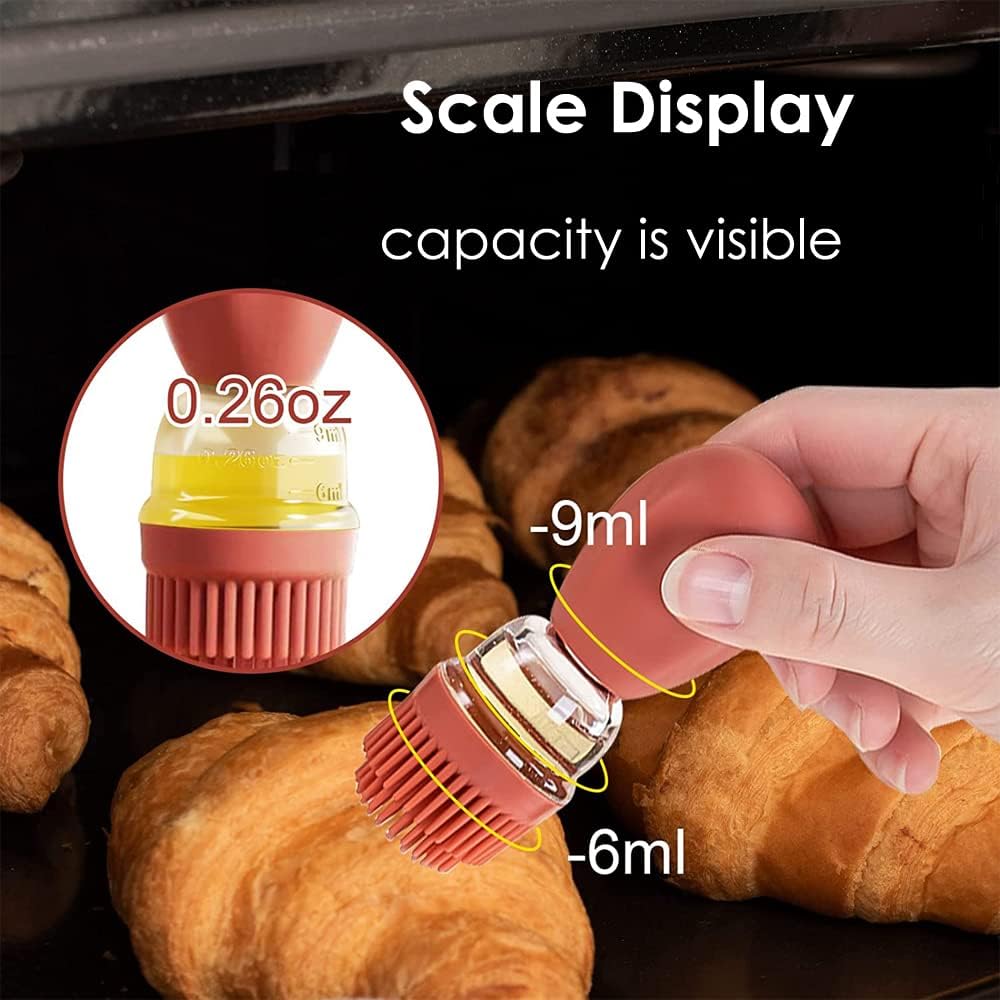 Olive Oil Dispenser Bottle with Silicone Brush – 2 - in - 1 Dropper & Measuring Oil Bottle for Cooking - M&M