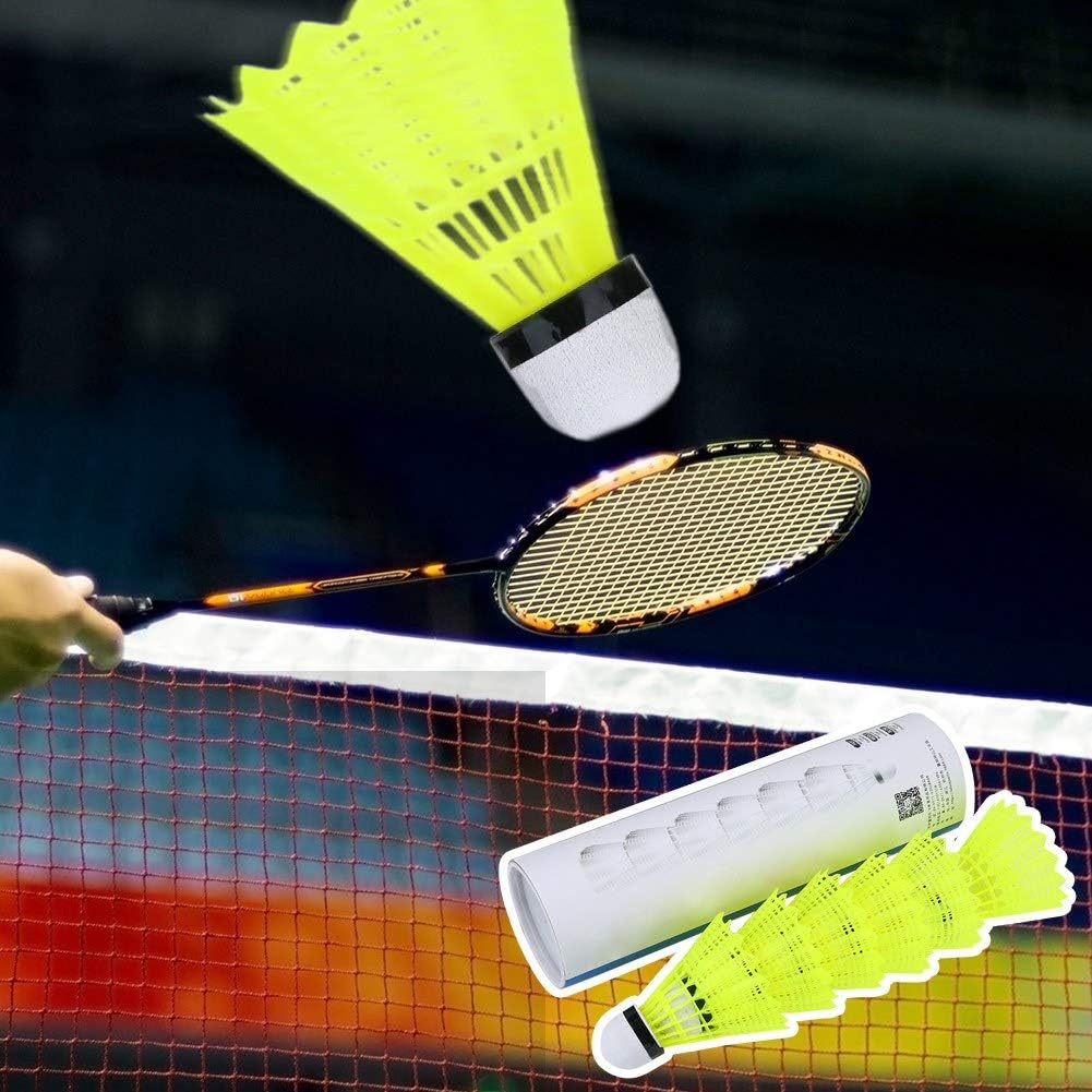 Pro Action High - Visibility Neon Plastic Shuttlecock for Professional and Recreational Badminton - Durable Aerodynamic Design, Bright Green Color for Enhanced Tracking - M&M