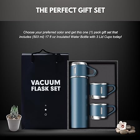 Home Vacuum Bottle + 2pc Mug Assorted - M&M