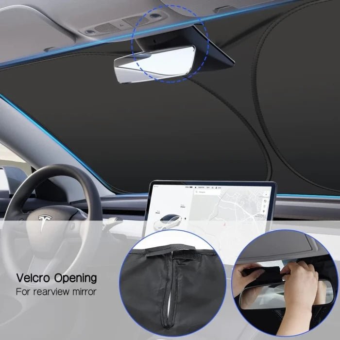 Rescien 142 * 80CM Foldable Car Windshield Sunshade, Front Windshield Reflective Sunshad with Storage Pouch, Car Front Window for Top Blocks UV Rays and Sun Heat Protection, Keeps Vehicle Cooler - M&M