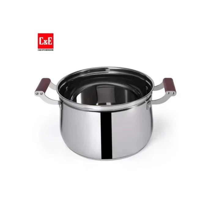 C&E 304 Stainless Steel Soup & Rice Pot with Steamer – Multi - Functional Cooking Pot for Home Use | UAE - M&M