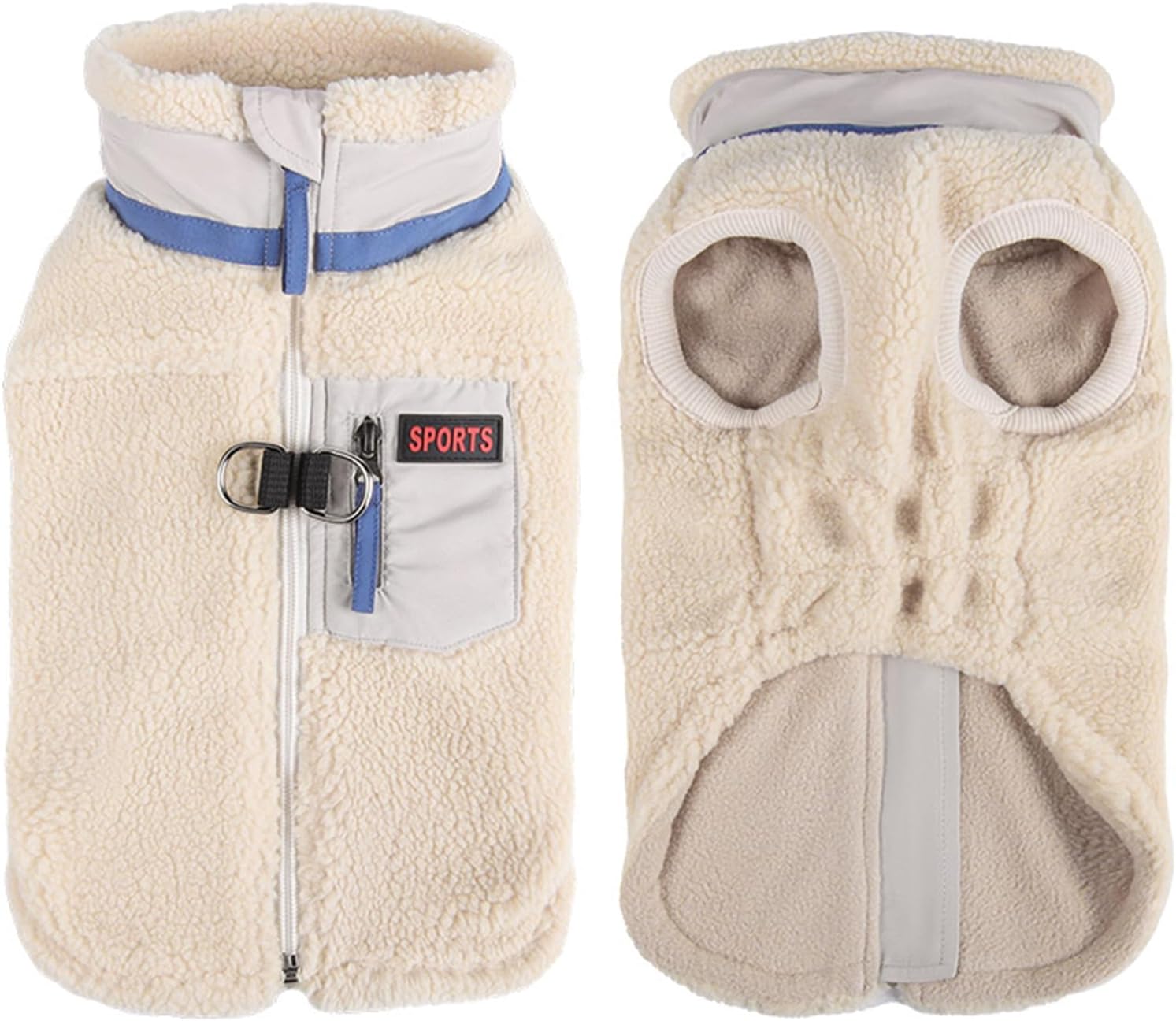 Warm Dog Coat for Winter, Windproof Puppy Jacket with Soft Fleece Lining and - M&M