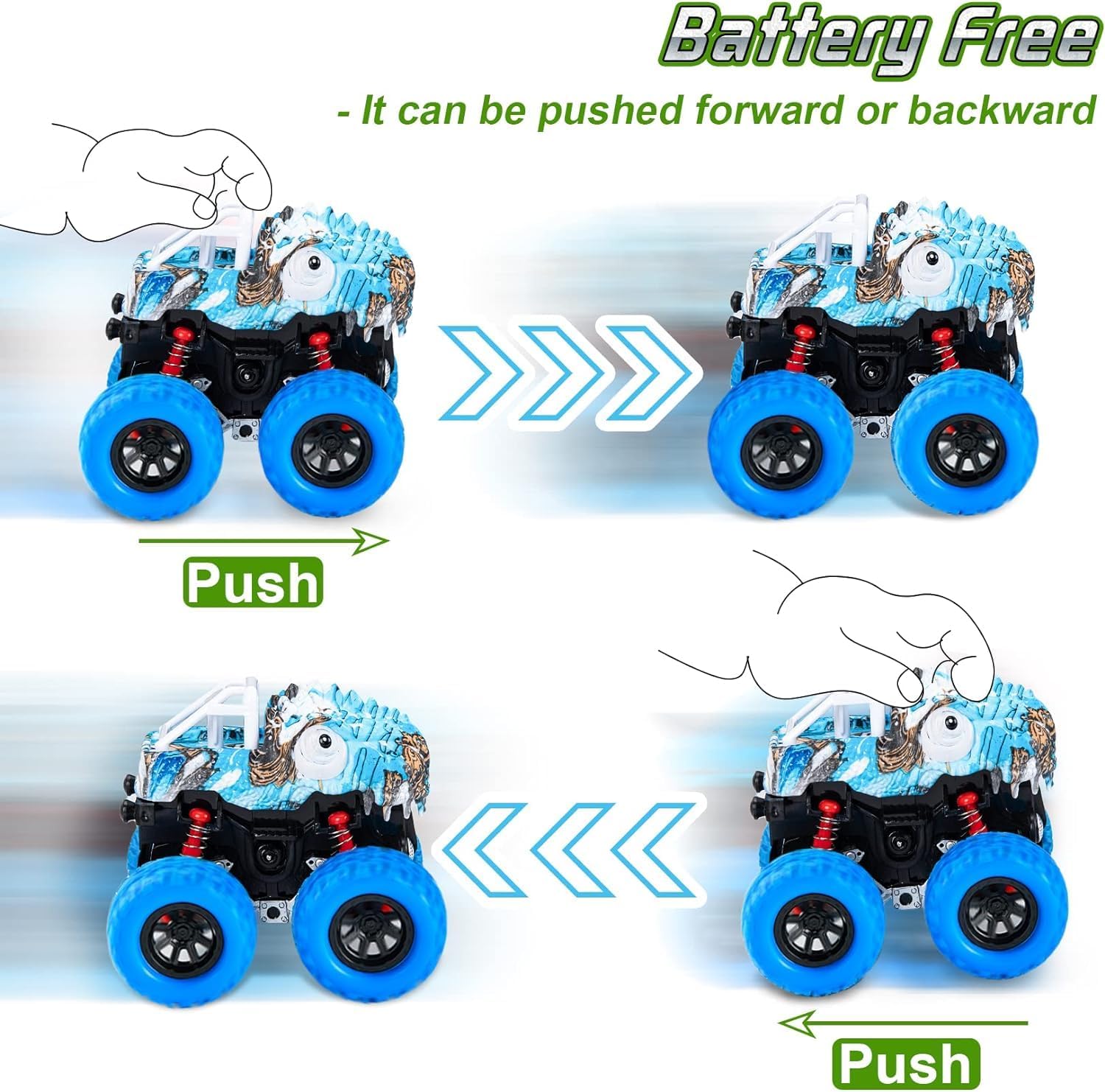2024 New 6 Pack Tiger Dinosaur shark Monster Truck Toys - Toy Cars for 3 4 5 - M&M