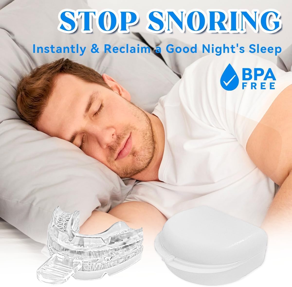 Anti Snore Mouth Guard, Adjustable Anti Snoring Device, Effective Stop - M&M