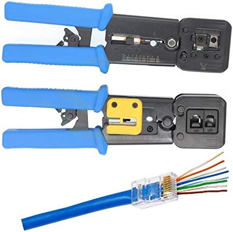 All - in - One Crimper for Pass - Through/EZ/Legacy RJ11/RJ12/RJ45 connectors - M&M