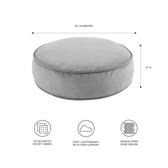 Mainstays Filmore Round Decorative Throw Pillow 16″ x 16″ Gray, 1 Count, Adult & Teen - M&M