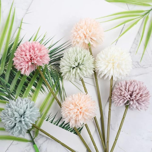 Artificial Chrysanthemum Ball Flowers Bouquet 10pcs Present for Important - M&M