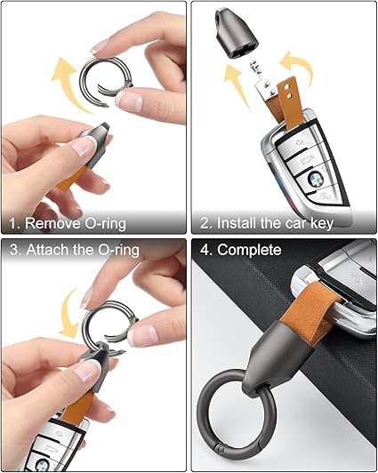Premium Zinc Alloy Car Key Chain – Heavy - Duty Keychain Ring & Clip Accessory - M&M