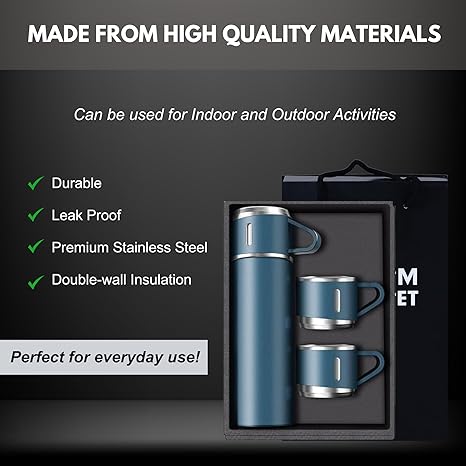 Home Vacuum Bottle + 2pc Mug Assorted - M&M