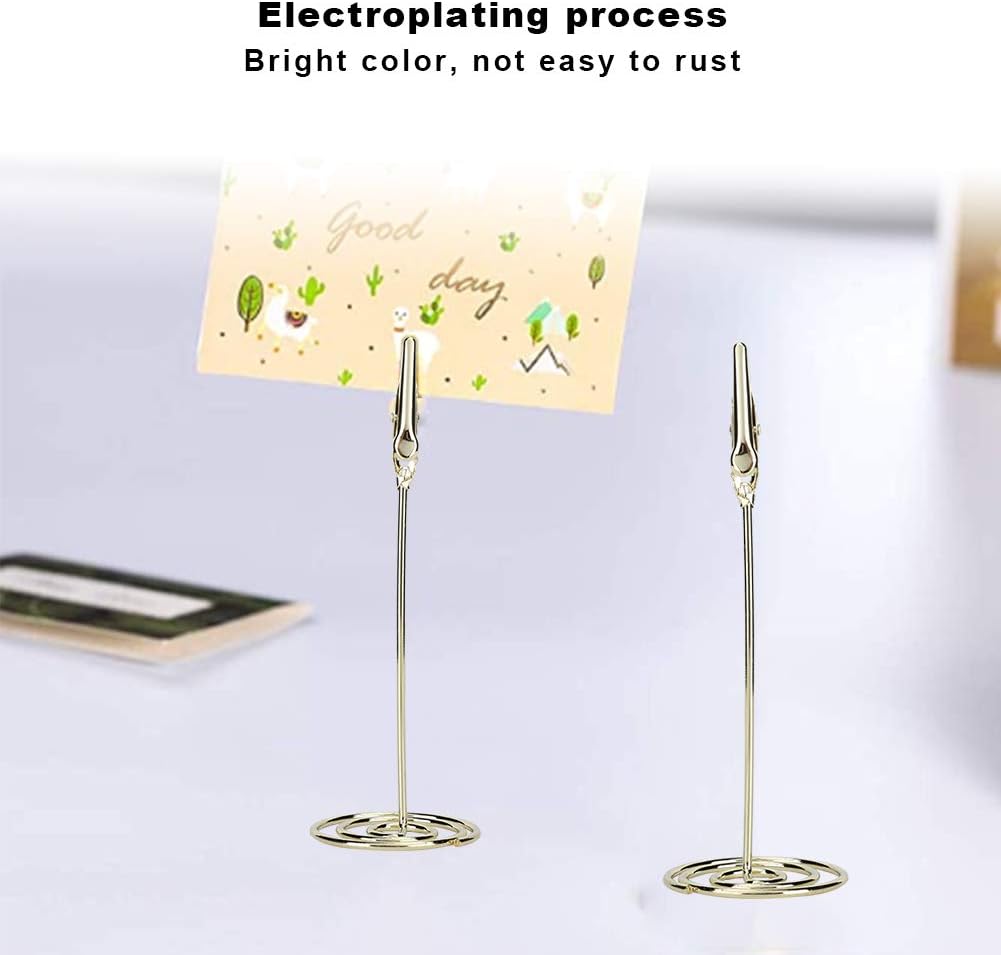 NEBO Metal Table Cards Clips, Message Card Holder Note Clips Round Base - M&M
