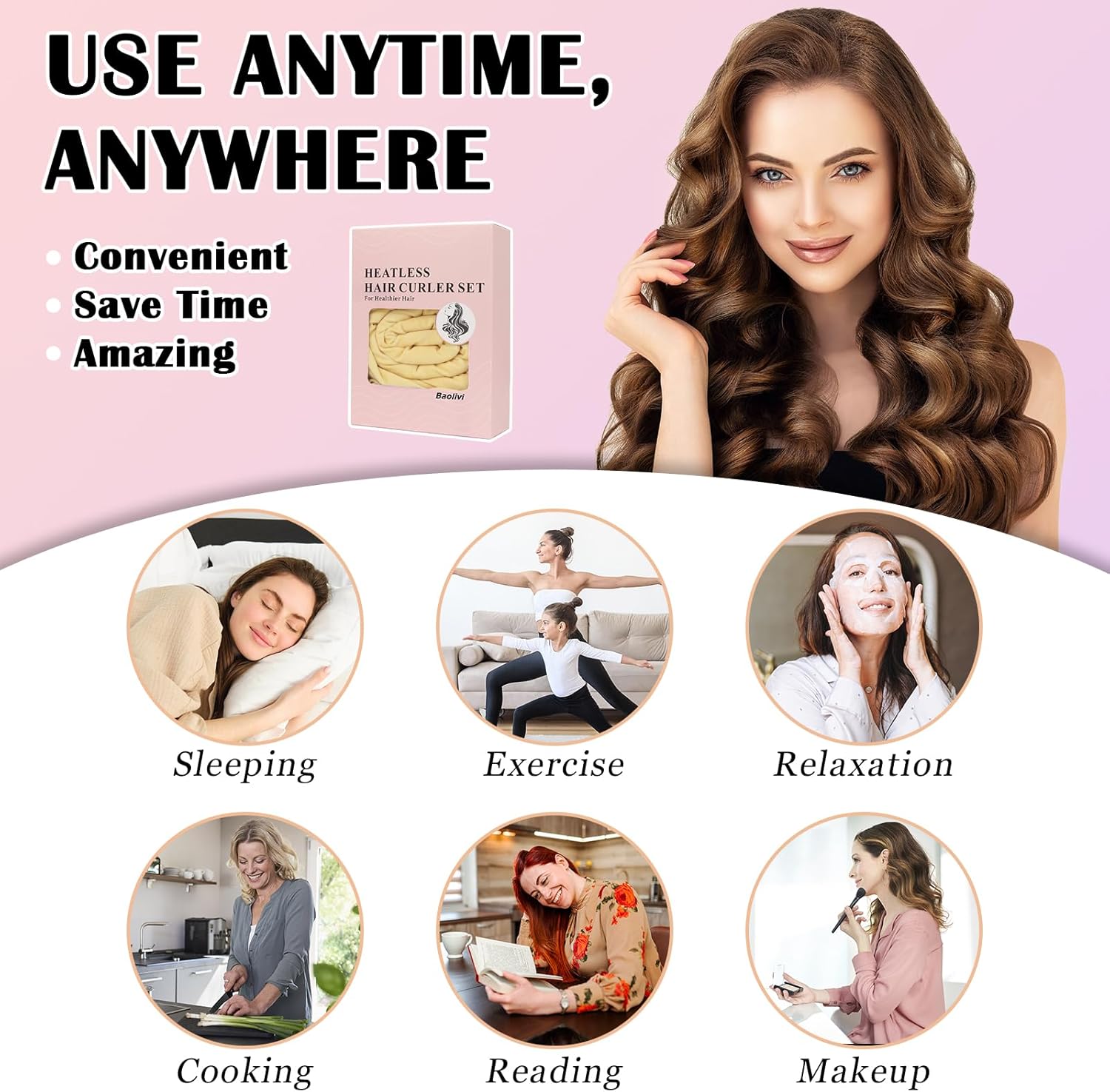 Heatless Curlers Headband Hair Curlers No Heat - M&M