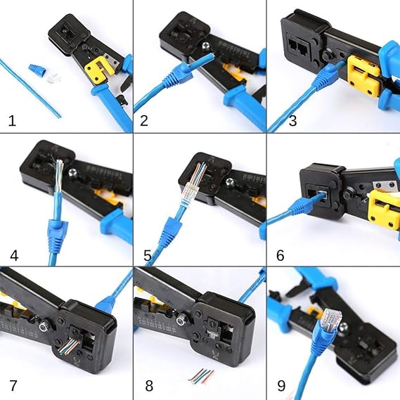 All - in - One Crimper for Pass - Through/EZ/Legacy RJ11/RJ12/RJ45 connectors - M&M