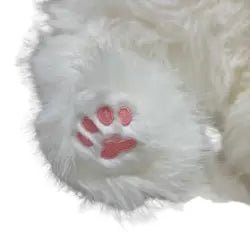 Adorable Soft and Fluffy Stuffed Plush Sitting Cat Toy – White - M&M