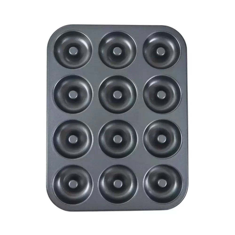 Home Maker AVCI Non - Stick 12 - Cup Mini Donut Pan for Professional Home Baking - High - Grade Carbon Steel Mould with Easy Release Coating and Quick Clean Surface - M&M