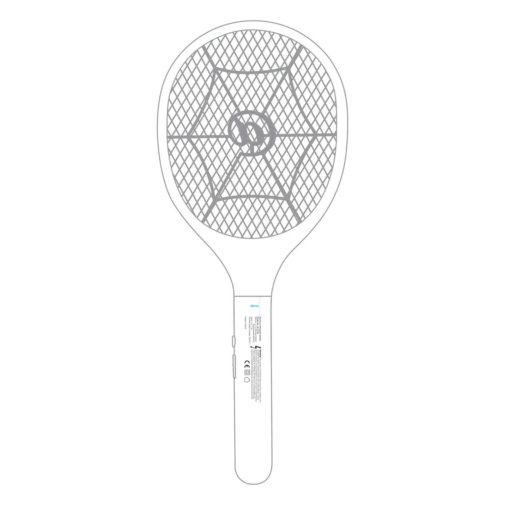 Ikon Rechargeble Fly Swatter, 3 - Layer Mesh, IK - CF118 - M&M
