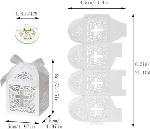 50 PCS Cross Laser Cut Candy Boxes - M&M