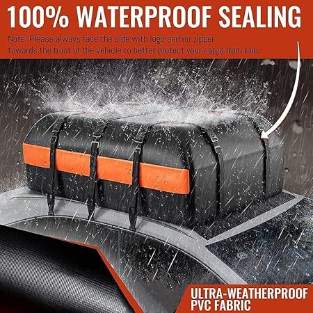 Car Rooftop Cargo Carrier Bag, 21 Cubic Feet 100% Waterproof Heavy Duty Car - M&M