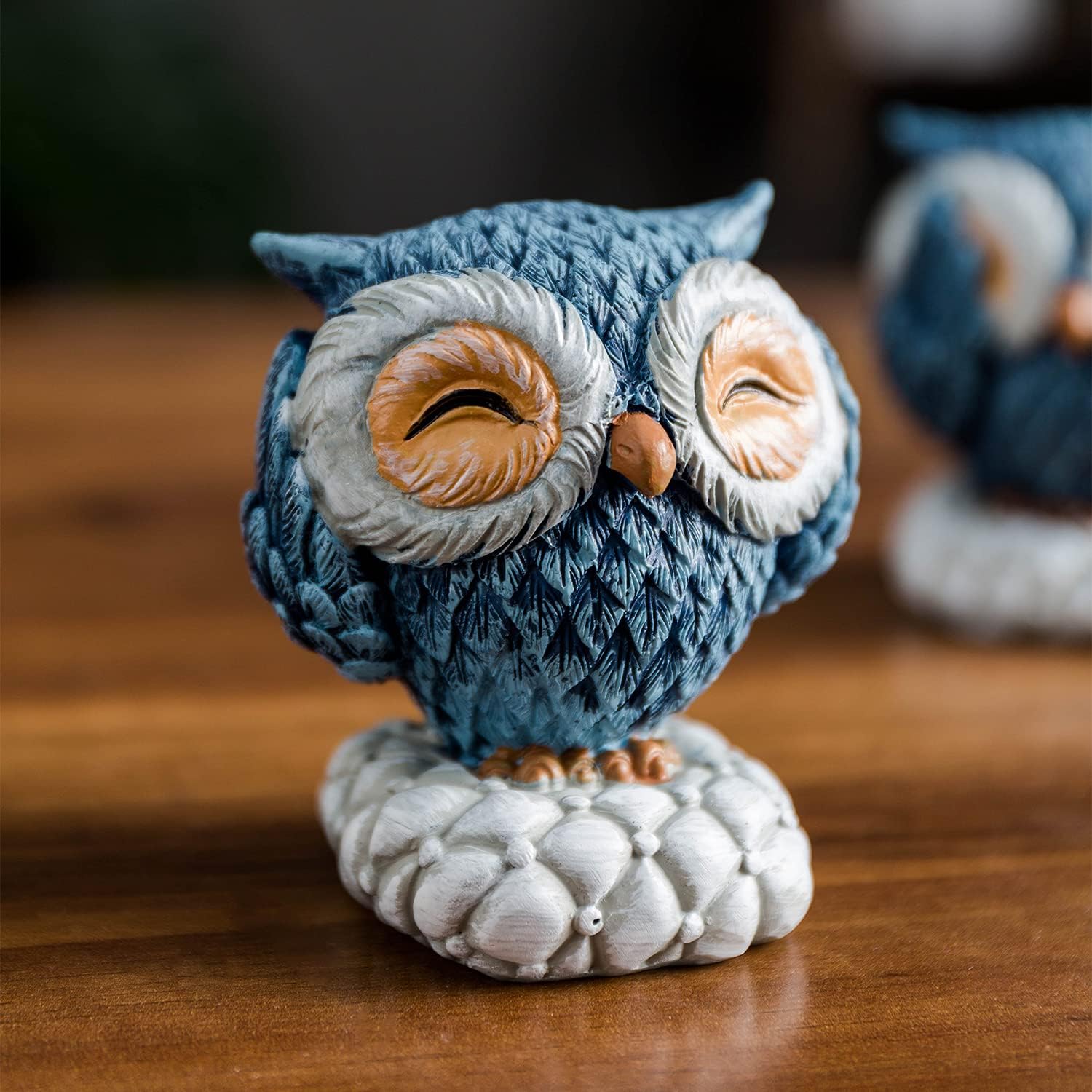 AWNR 3 Pcs Blue Owl Decor for Home Decor Accents - M&M