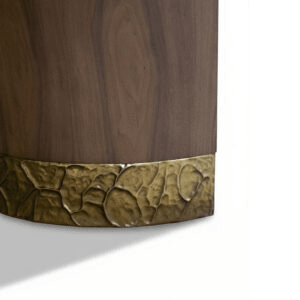 Petra Dining Table – Marble & Walnut with Gold Base | طاولة بيترا – رخام وجوز مع قاعدة ذهبية - M&M