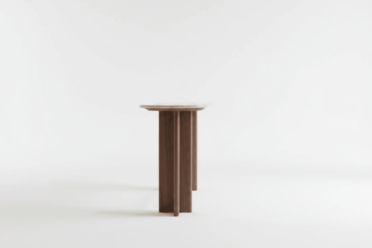 Luno Console Table – Handcrafted Walnut & Stone | طاولة لونو – جوز وحجر مصنوعة يدوياً - M&M