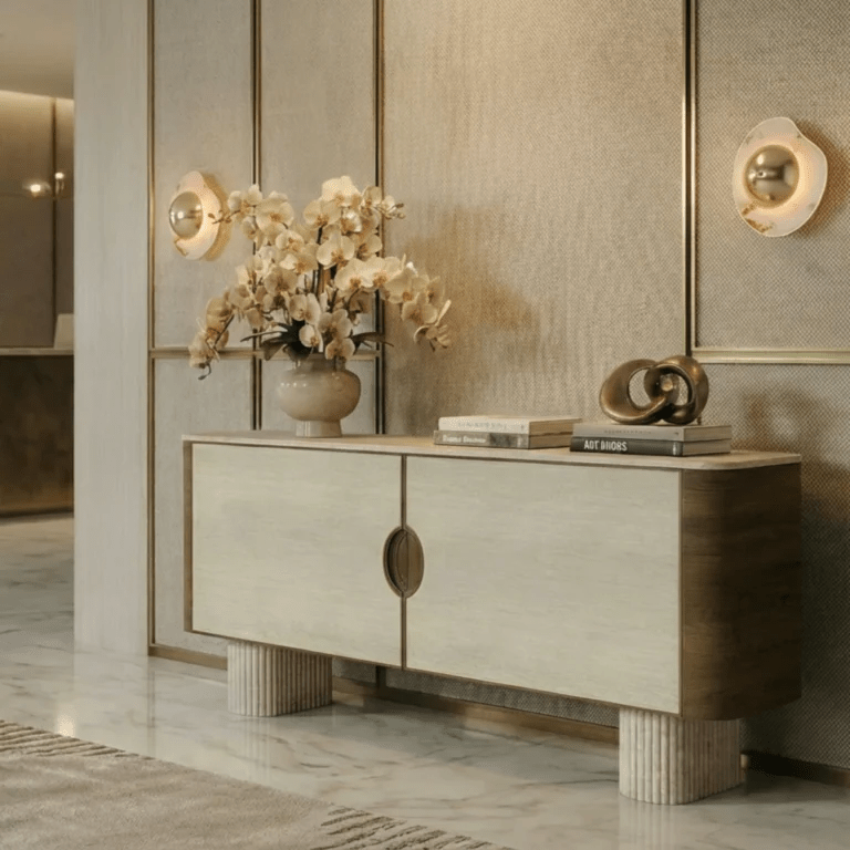 Handcrafted LED Arch Wall Niche Sofa Unit – Made to Order | Built - in Luxury Seating & Shelving | وحدة أريكة مدمجة بقوس LED – مصنوعة حسب الطلب - M&M