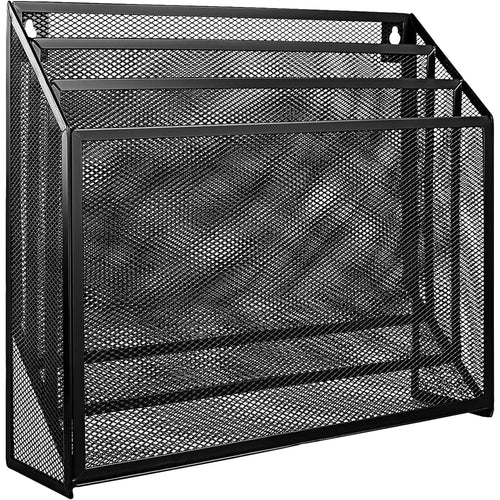 Amazonbasics 3 – Tier File Organizer, Black Mesh - M&M